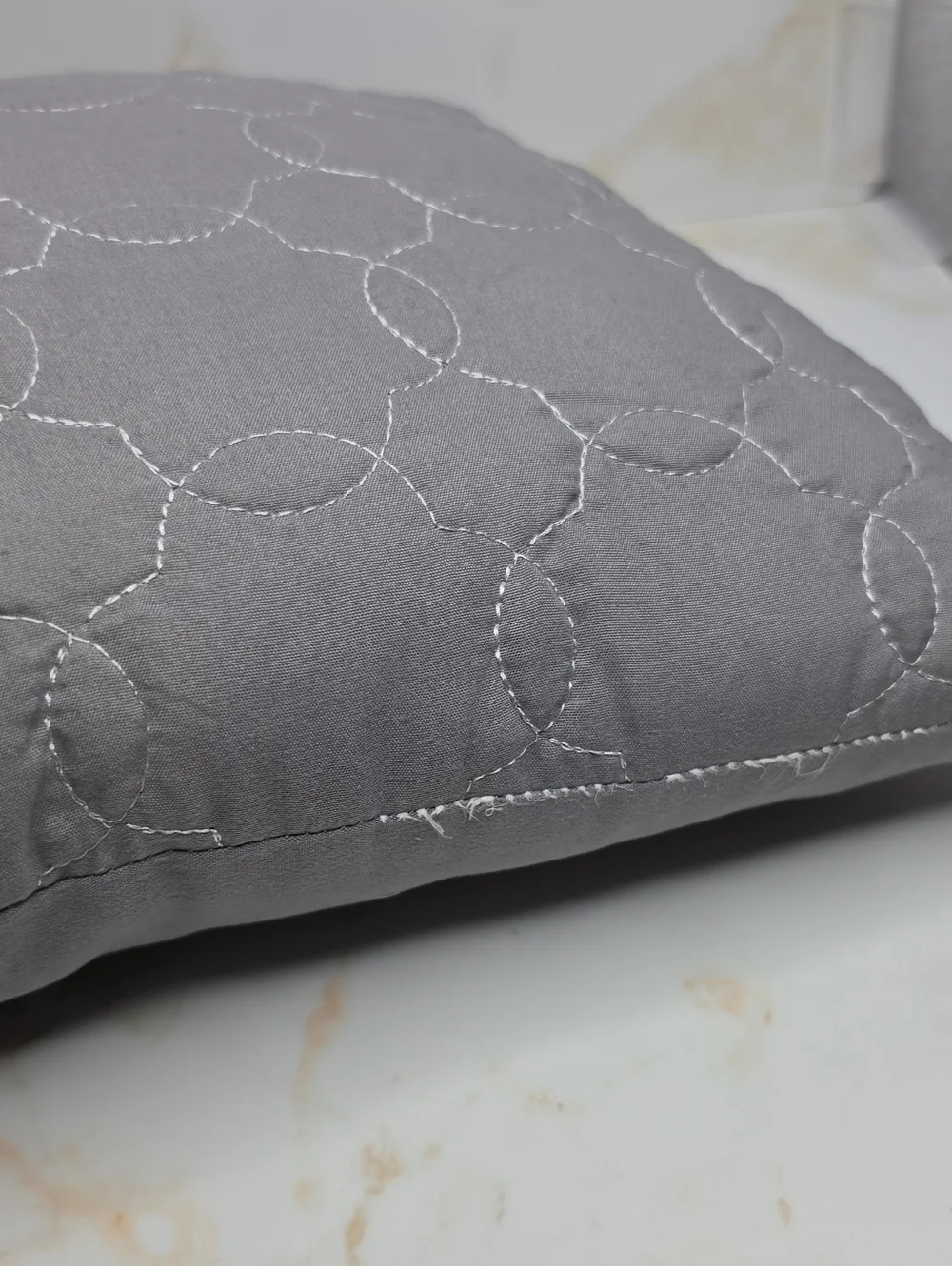 Gray Quilted Decorative Pillow - Neutral Accent